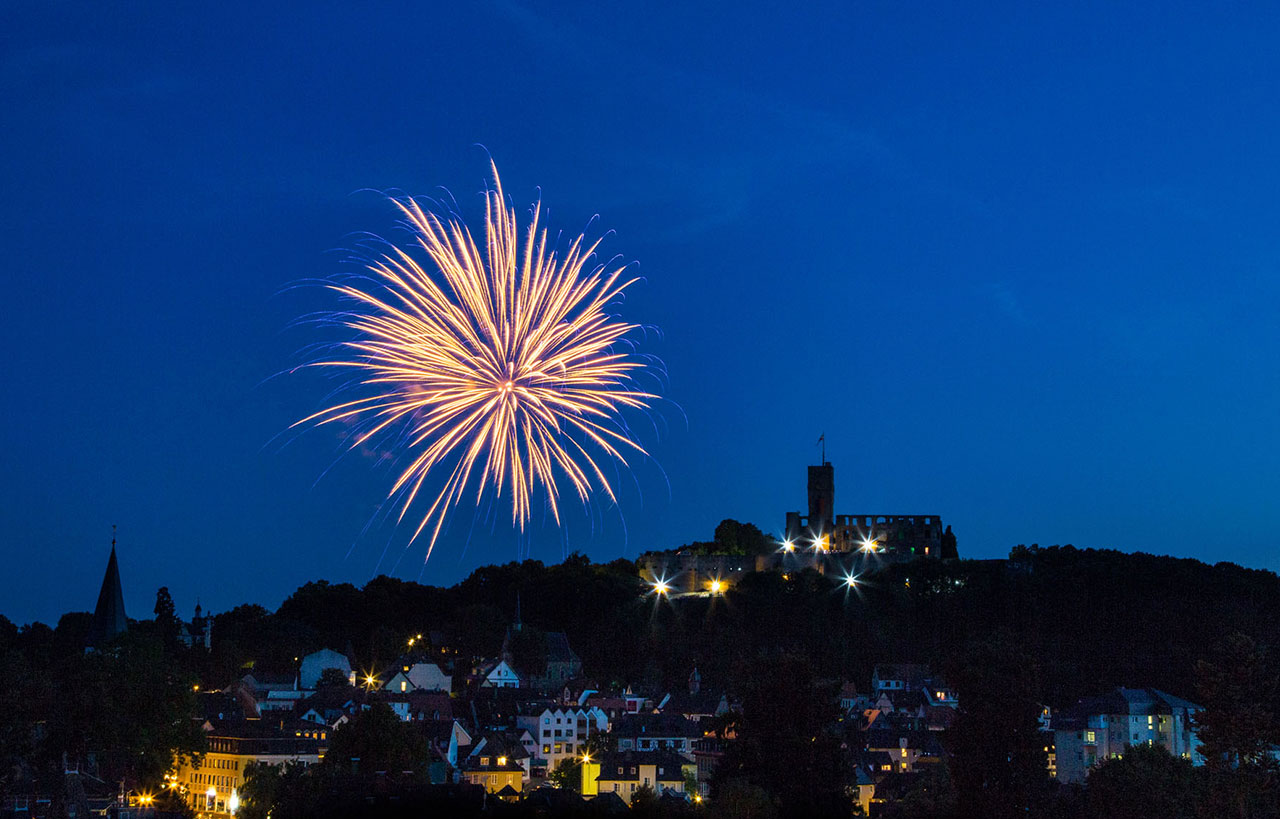 Fotografie vom Feuerwerk Burgfest Königstein