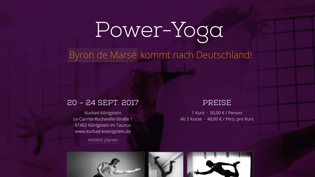 Webdesign Königstein, Projekt Power Yoga Königstein